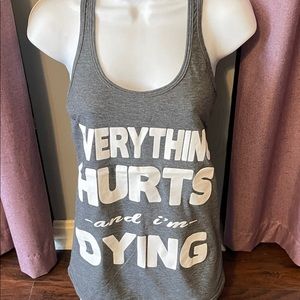 Women’s razor back tank.